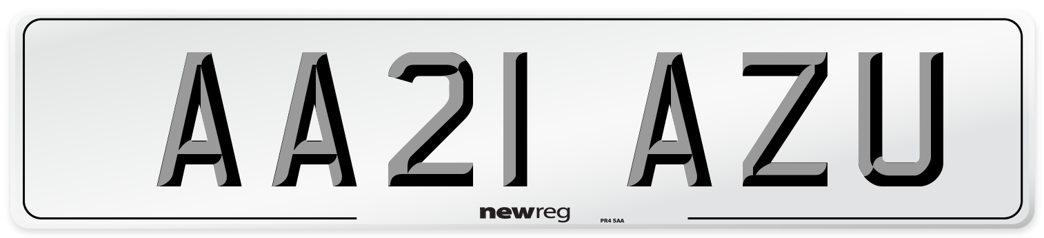AA21 AZU Number Plate from New Reg